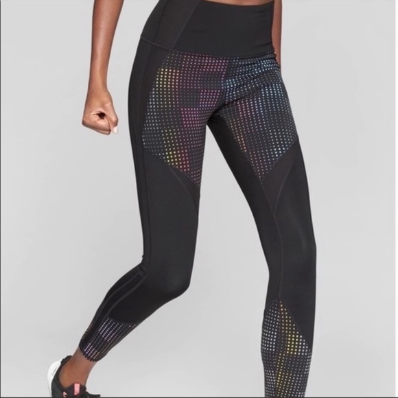 Athleta Pants - Athleta Aurora Precision 7/8 Reflective Tights Size Medium